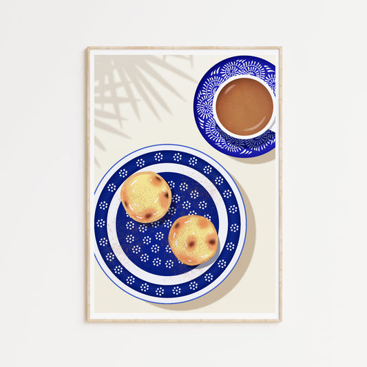 Pastel de Nata and Coffee Print - Portugal Art
