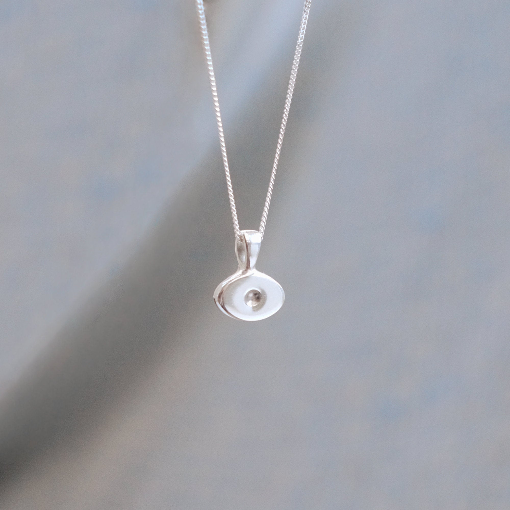 Sterling Silver Positivity Evil Eye Necklace