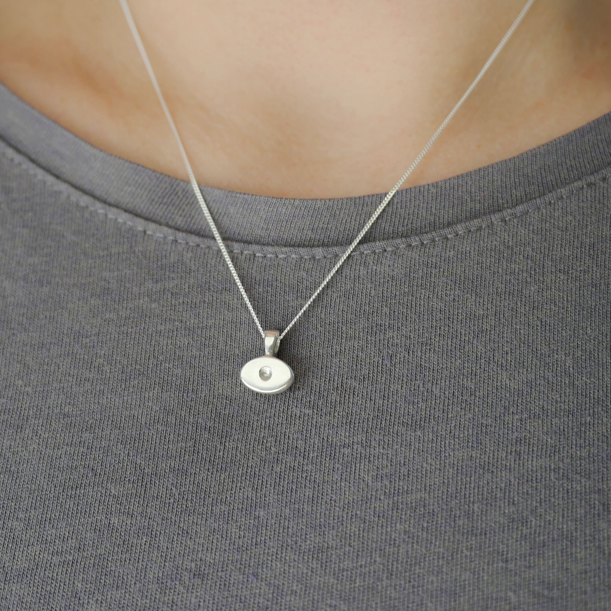 Sterling Silver Positivity Evil Eye Necklace