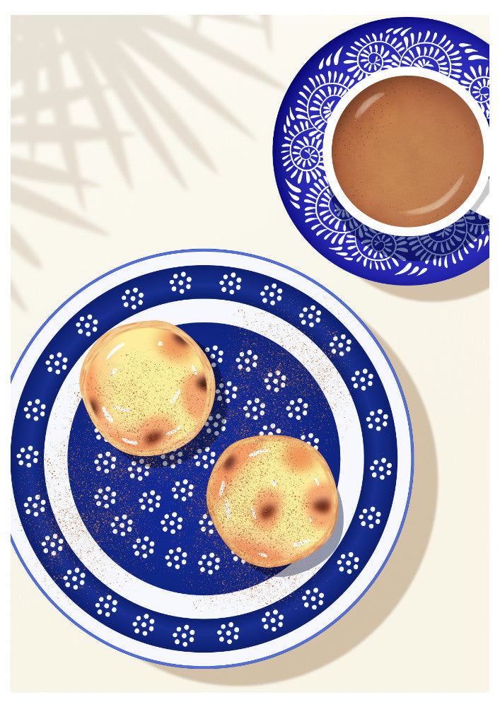 Pastel de Nata and Coffee Print - Portugal Art