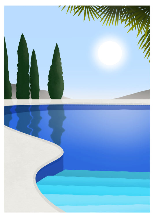 Swimming Pool Wall Art - Morning Swim