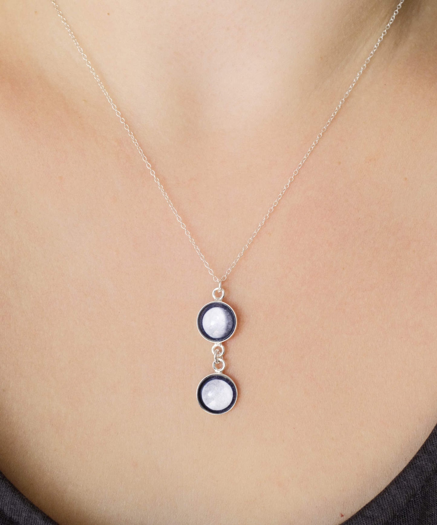 Personalised Double Moon Phase Necklace