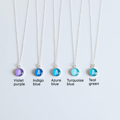 Sterling Silver Colour and Geometric Initial Necklace
