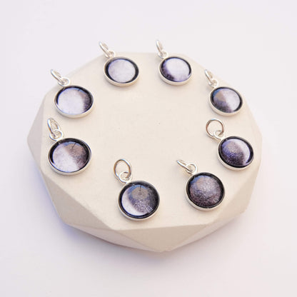 25-Piece Natural Stone Moon Shape Charms - Agate Pendants For Jewelry Making