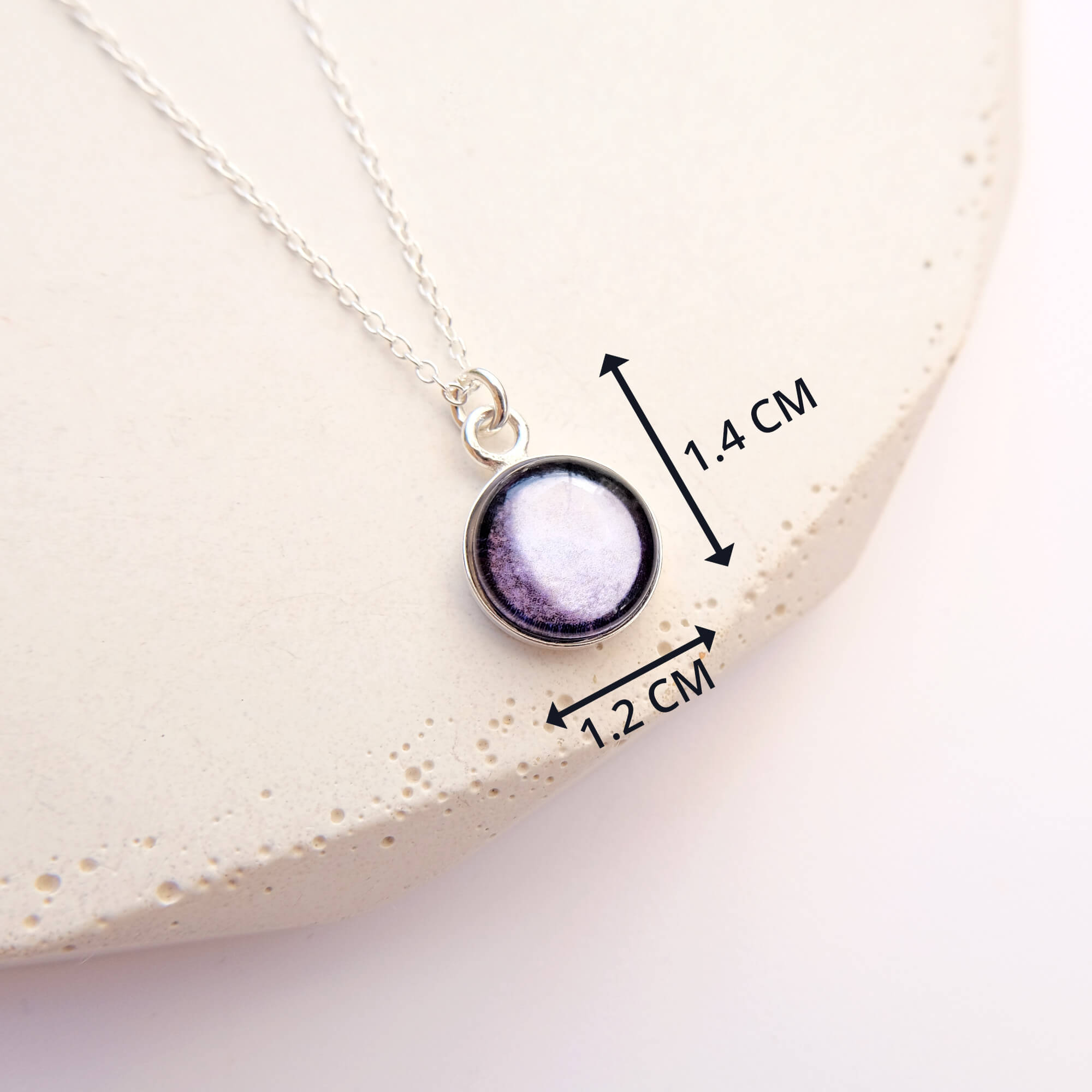 Sterling Silver Personalised Moon Phase Necklace