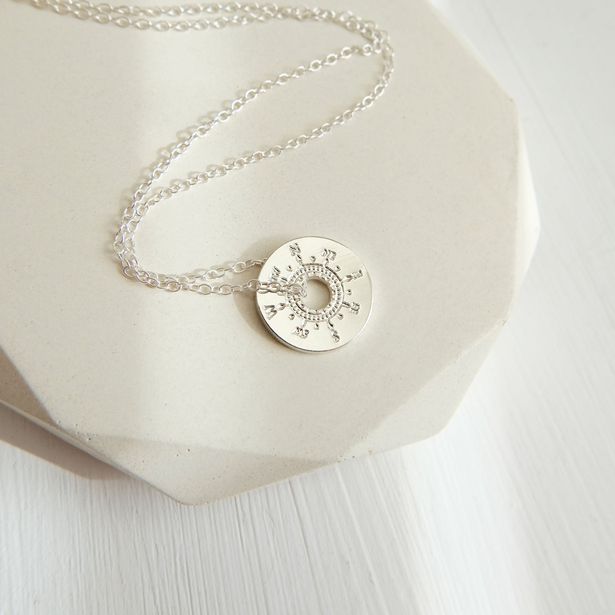 Compass Medallion Necklace - Coordinates Necklace for Her - Talisa -  Personalised gifts for her
