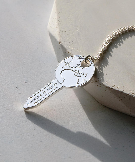 Key to the world travel necklace