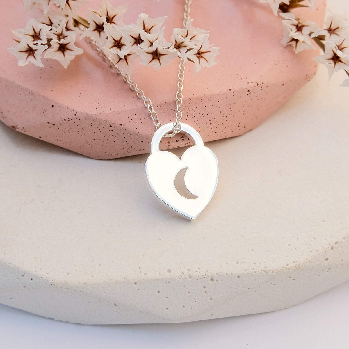 Love Lock Heart Necklace - Love You To The Moon And Back