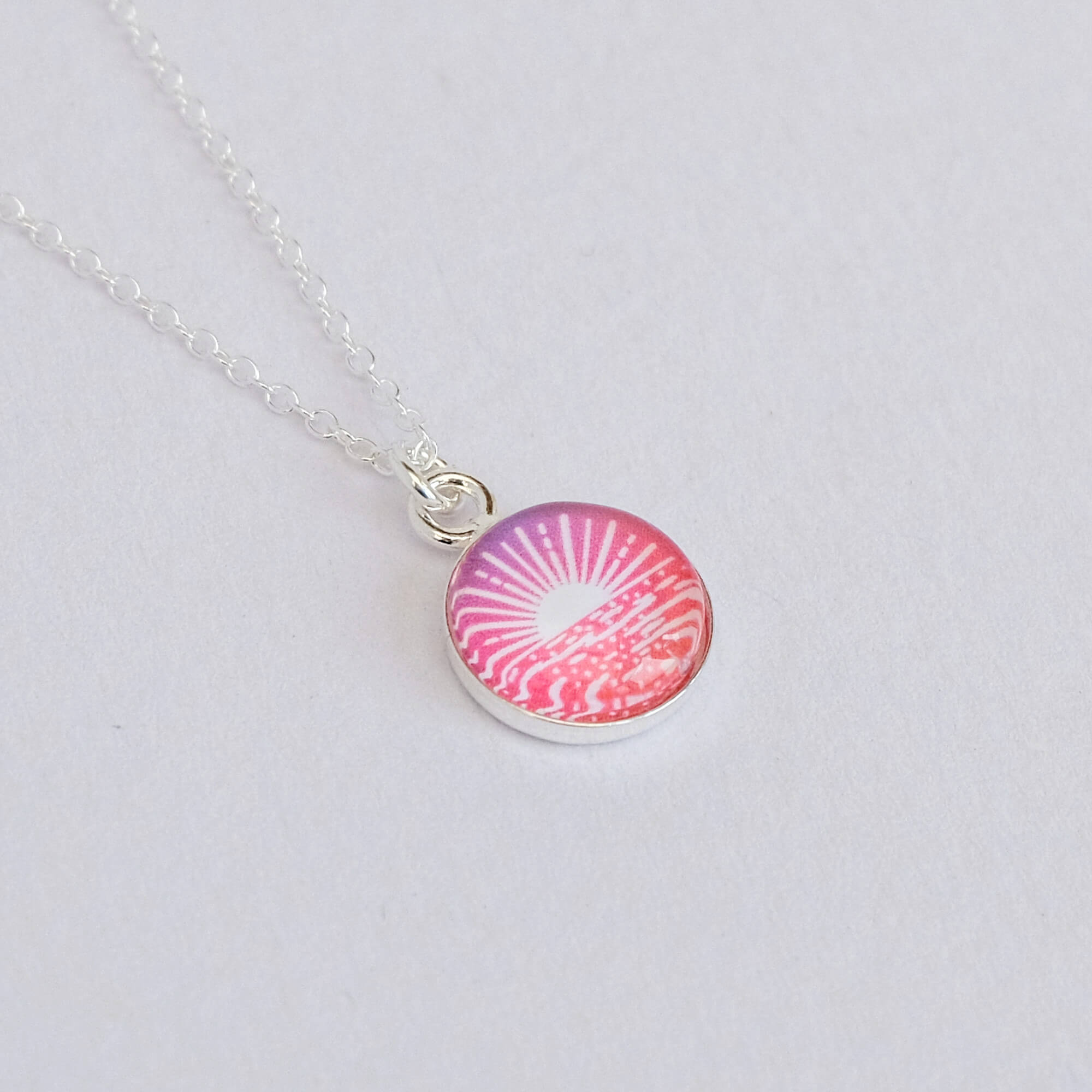 Sterling Silver Sunset Sea Necklace