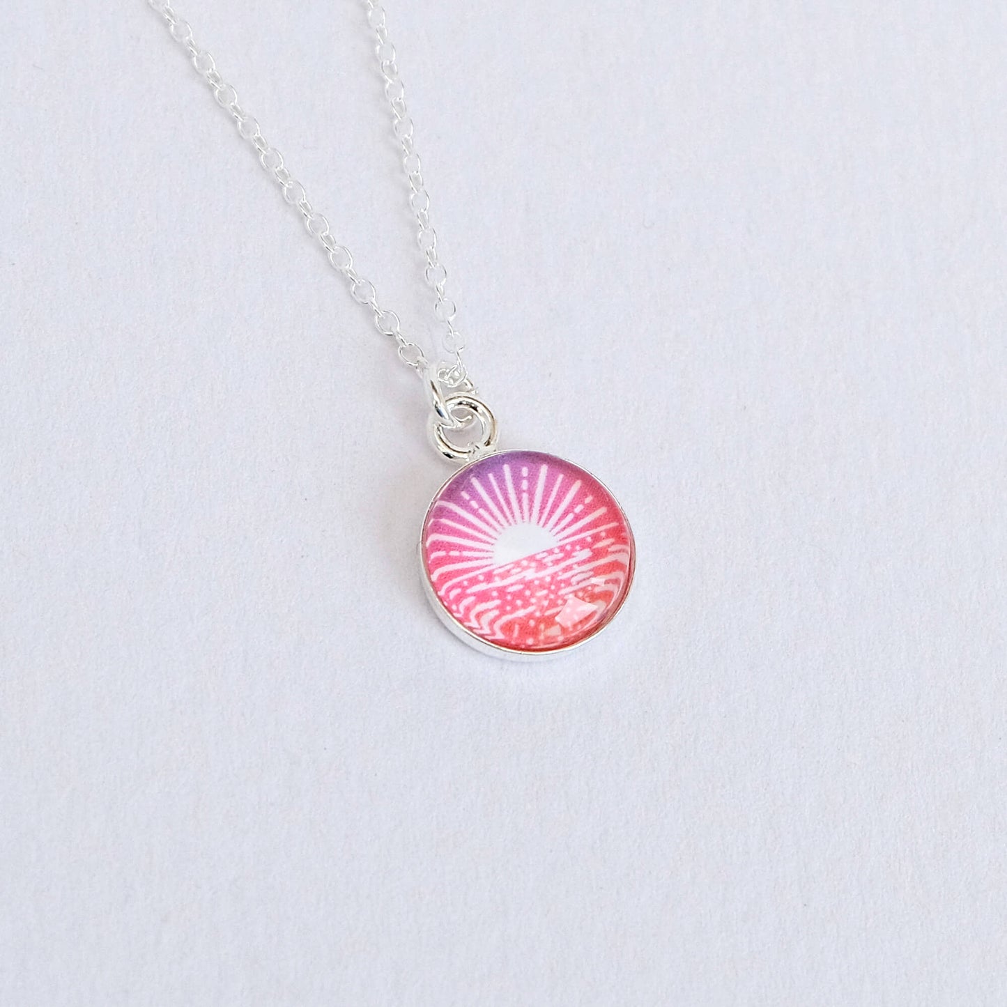Sterling Silver Sunset Sea Necklace