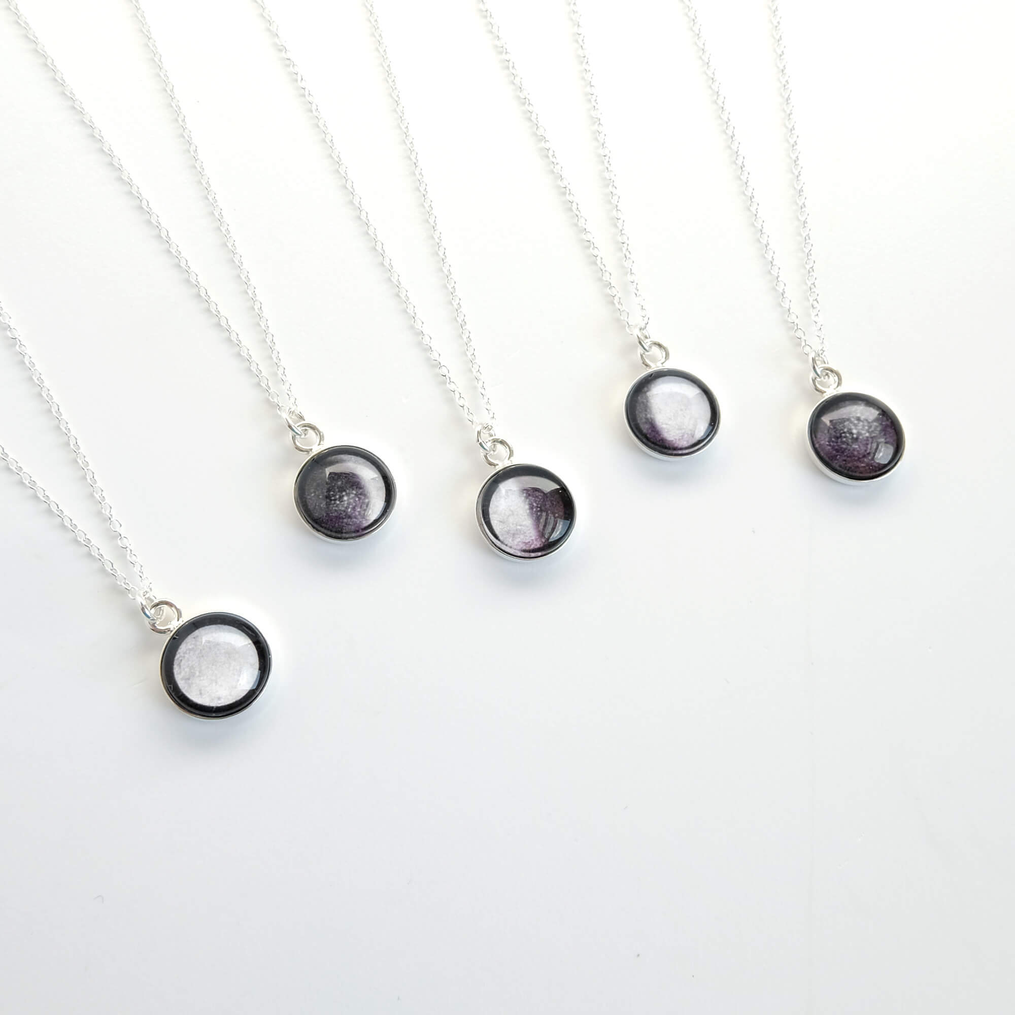 Sterling Silver Personalised Moon Phase Necklace