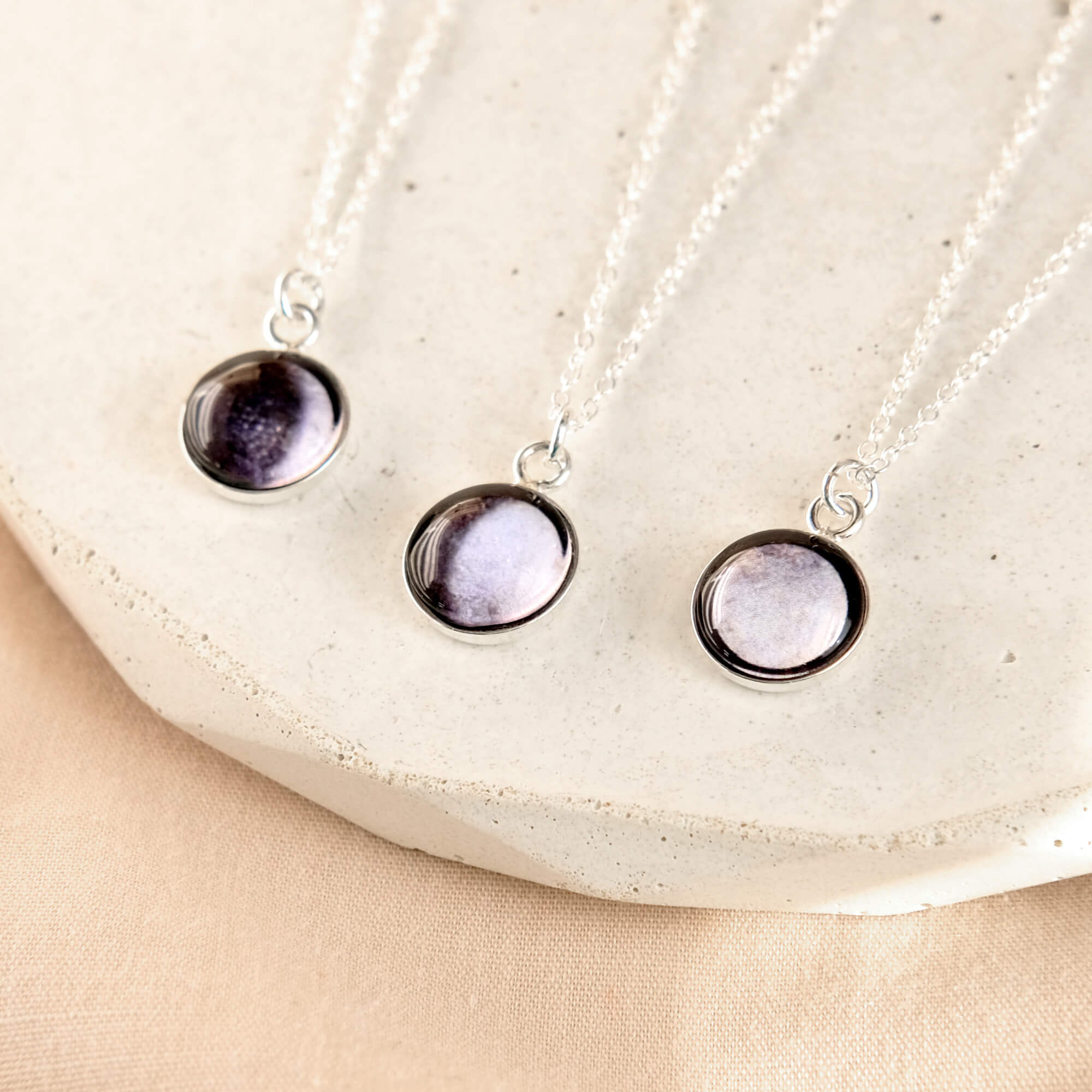 Moon phase deals birthday necklace