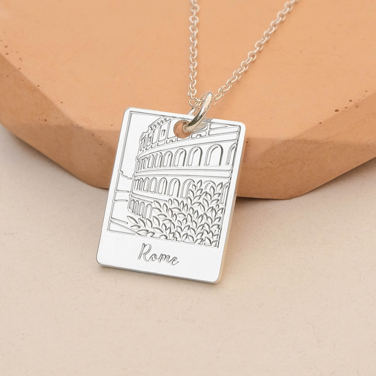 Rome Italy Necklace - Colosseum Travel Gift