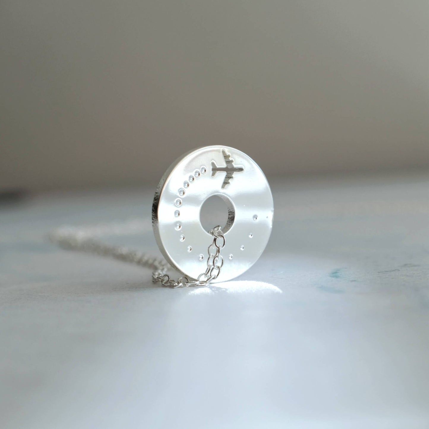 Tiny Airplane Spinner Necklace