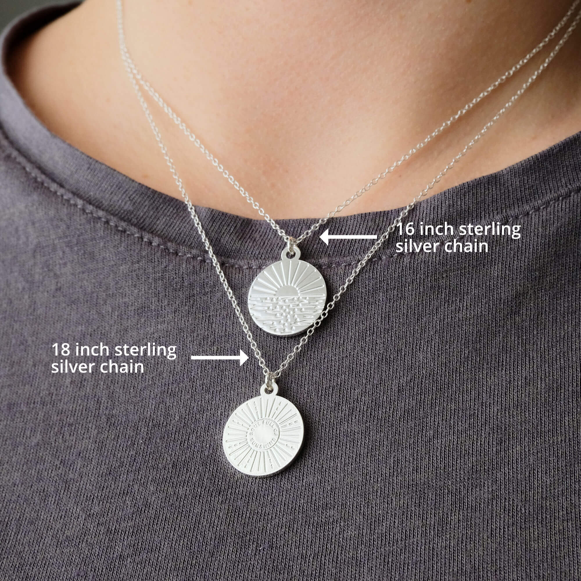 Sterling silver clearance layered coin necklace