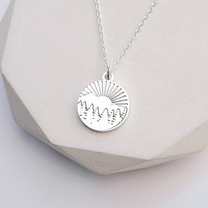Small Happy Place Mountain Necklace