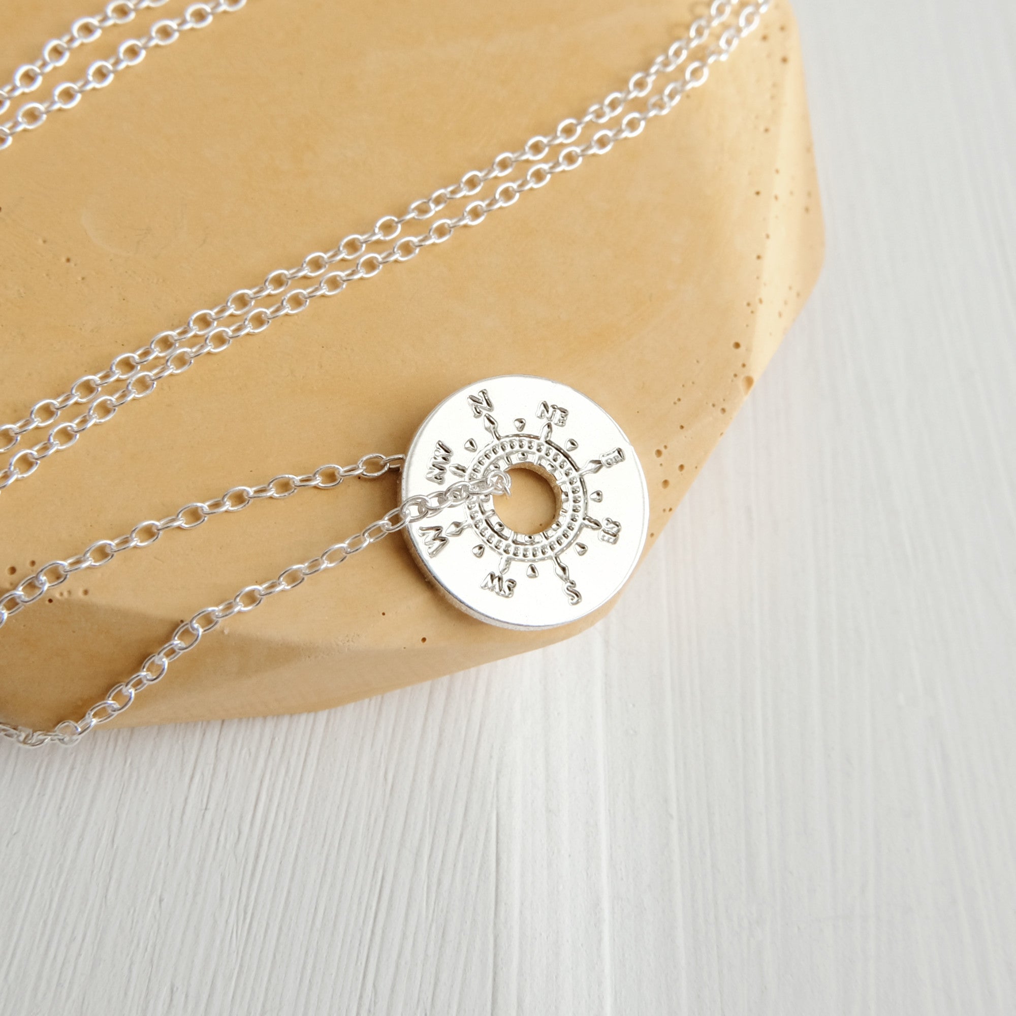 Small deals compass pendant