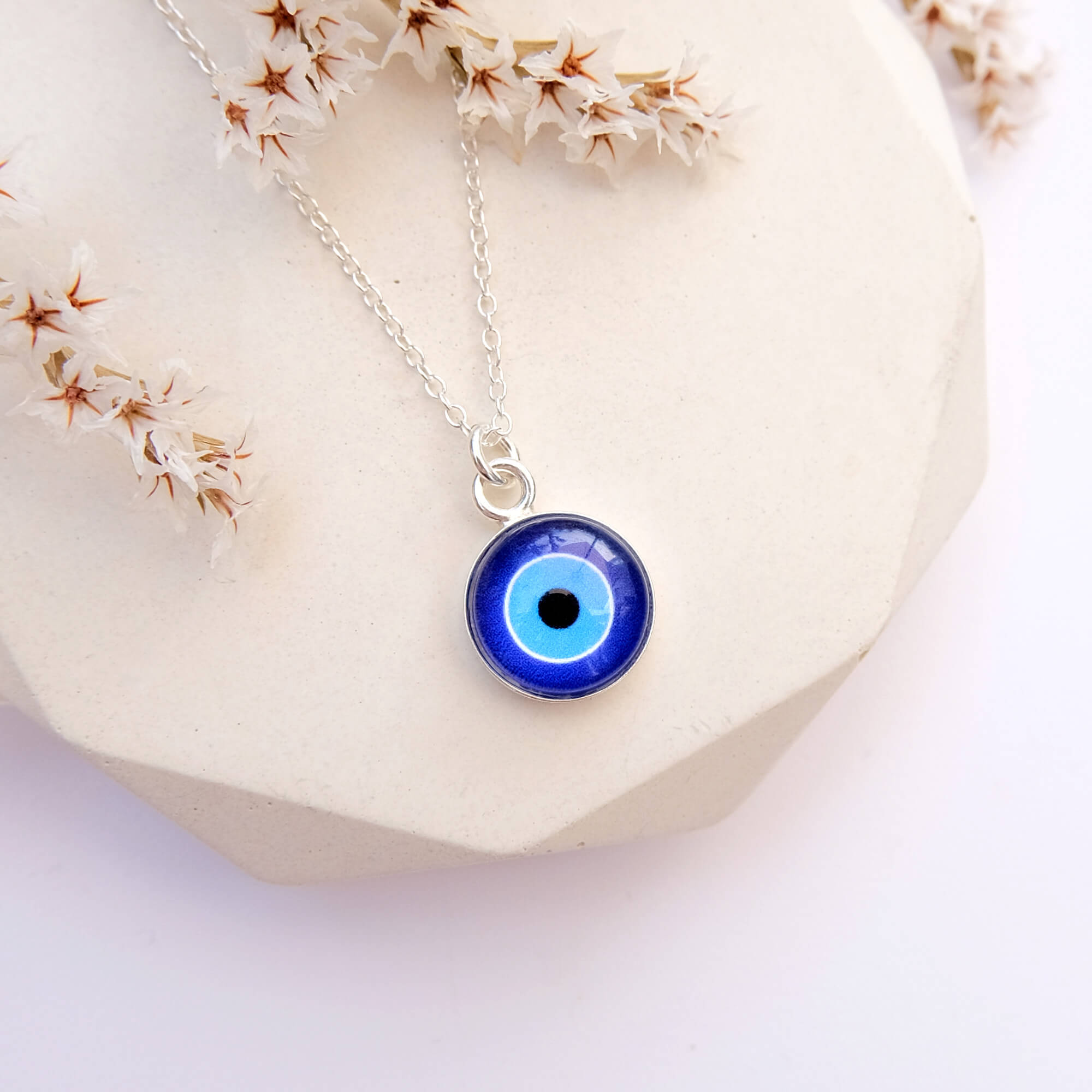Sterling Silver Evil Eye Necklace