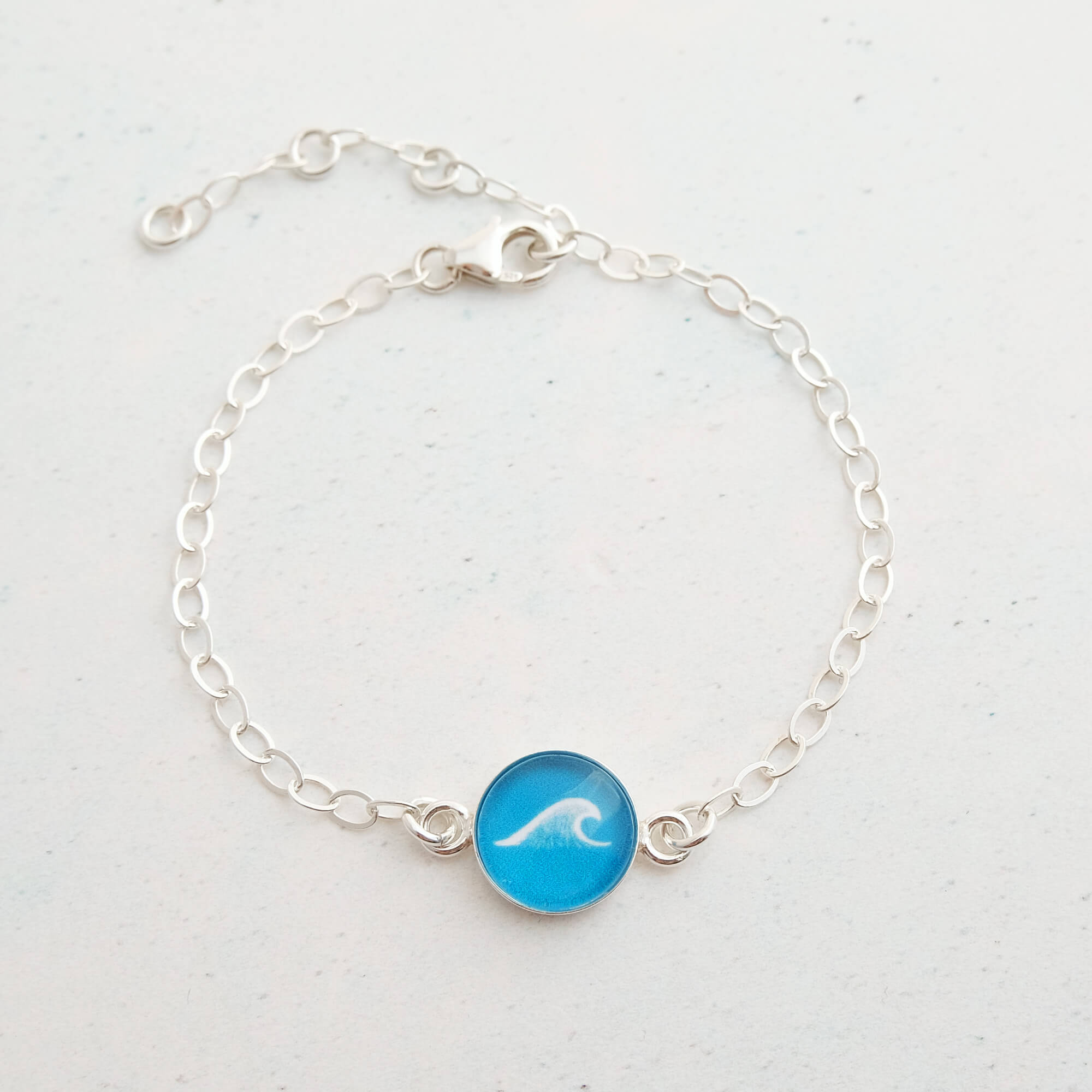 Sterling silver sales wave anklet