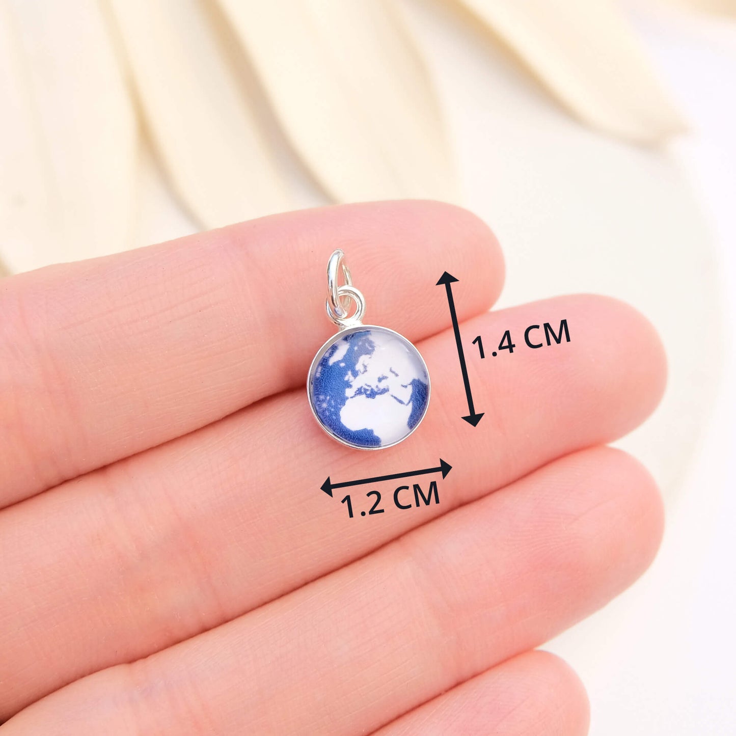 Sterling Silver World Map Charm