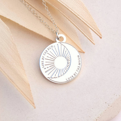 Sun and Moon Necklace Live by the Sun Love by the Moon